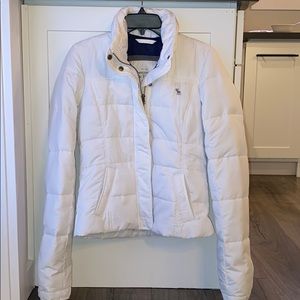 White Abercrombie Down Jacket